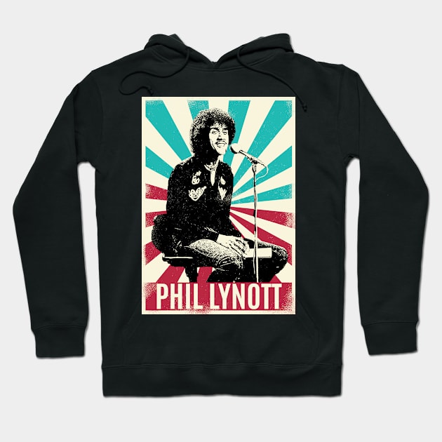 Vintage Retro Phil Lynott Hoodie by Bengkel Band